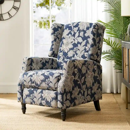 Poltrona reclinabile manuale Damaris Mid-Century Modern con schienale ad ala, design di HULALA HOME