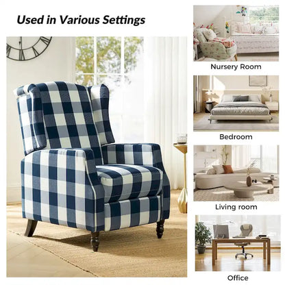 Poltrona reclinabile manuale Damaris Mid-Century Modern con schienale ad ala, design di HULALA HOME