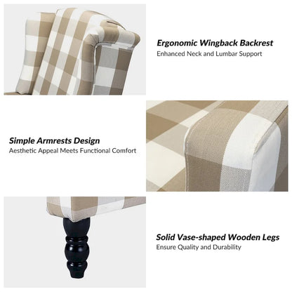 Poltrona reclinabile manuale Damaris Mid-Century Modern con schienale ad ala, design di HULALA HOME