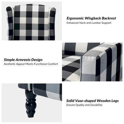 Poltrona reclinabile manuale Damaris Mid-Century Modern con schienale ad ala, design di HULALA HOME