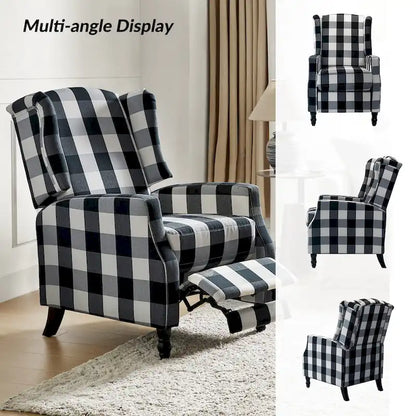 Poltrona reclinabile manuale Damaris Mid-Century Modern con schienale ad ala, design di HULALA HOME