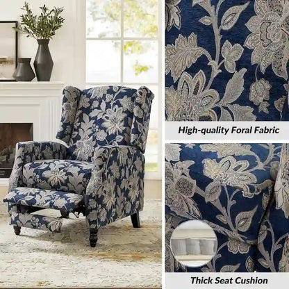 Poltrona reclinabile manuale Damaris Mid-Century Modern con schienale ad ala, design di HULALA HOME