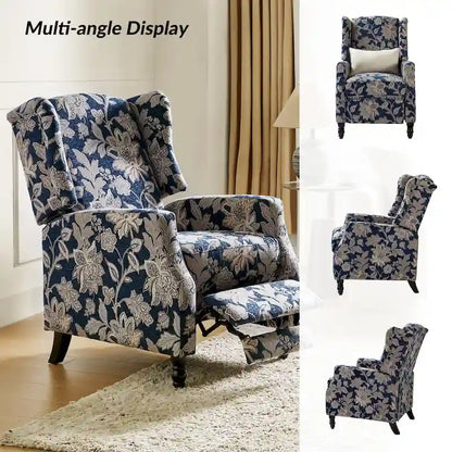 Poltrona reclinabile manuale Damaris Mid-Century Modern con schienale ad ala, design di HULALA HOME