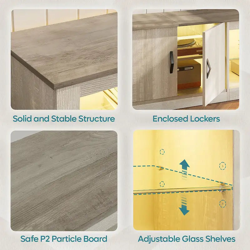 Supporto TV LED da 80 pollici per TV fino a 85 pollici con due mobili contenitori - 80 pollici