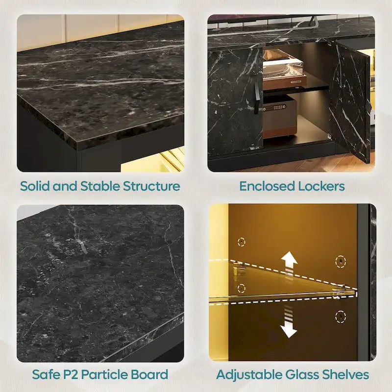 Supporto TV LED da 80 pollici per TV fino a 85 pollici con due mobili contenitori - 80 pollici