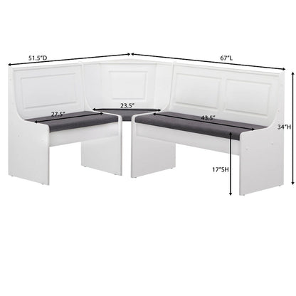 Set da pranzo angolare imbottito Simple Living Polly da 3 pezzi