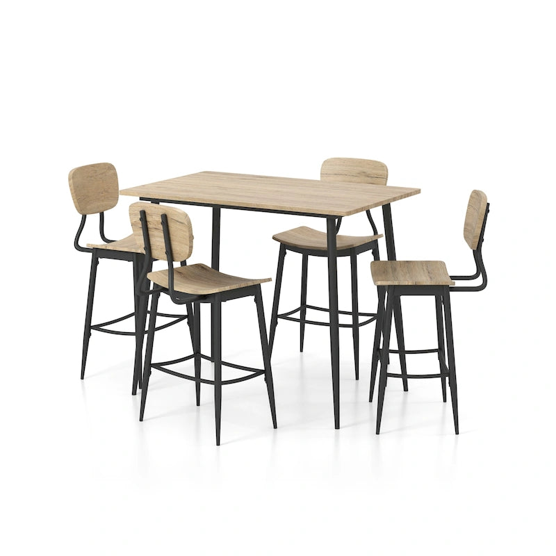 Set da pranzo Cairo Industrial Metal da 5 pezzi, altezza bancone, di Furniture of America