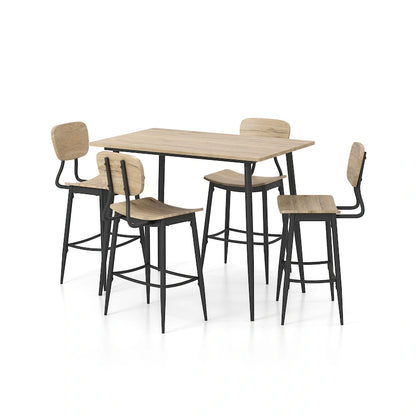 Set da pranzo Cairo Industrial Metal da 5 pezzi, altezza bancone, di Furniture of America
