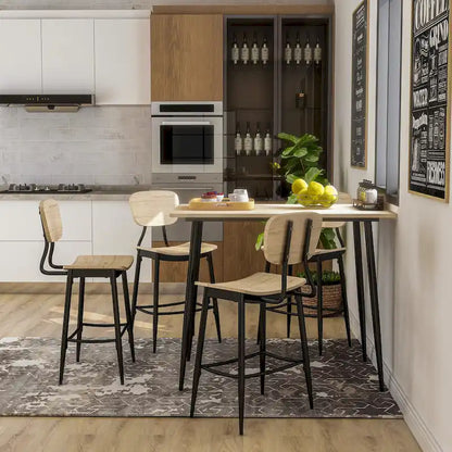 Set da pranzo Cairo Industrial Metal da 5 pezzi, altezza bancone, di Furniture of America