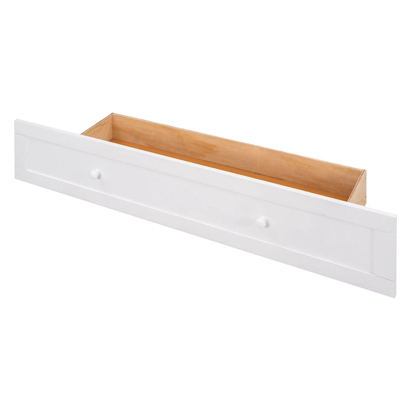 Letto a scomparsa mobile Nestfair bianco queen size con cassetto e ripiani