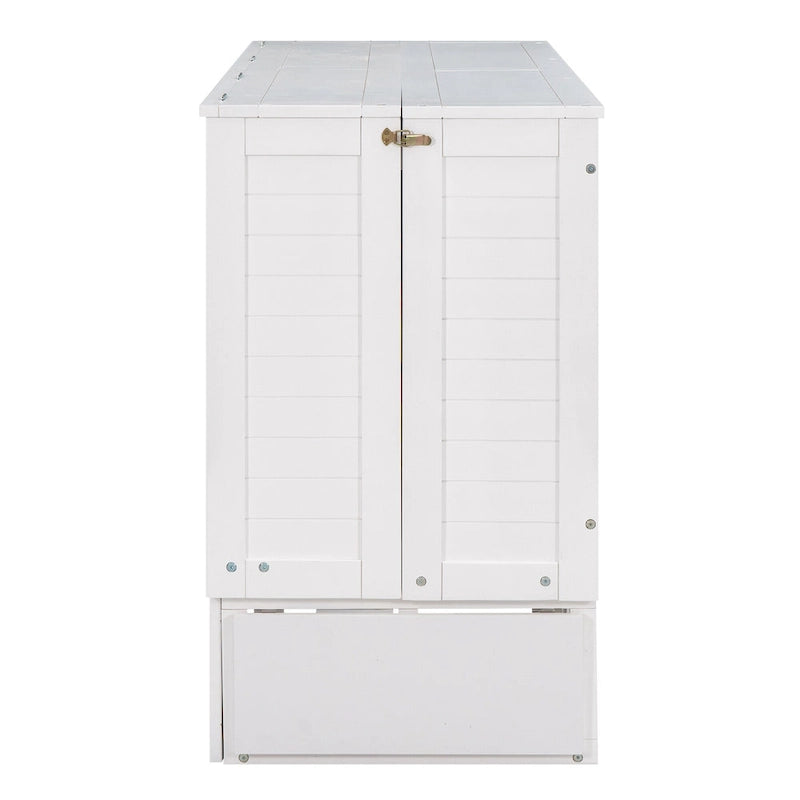 Letto a scomparsa mobile Nestfair bianco queen size con cassetto e ripiani