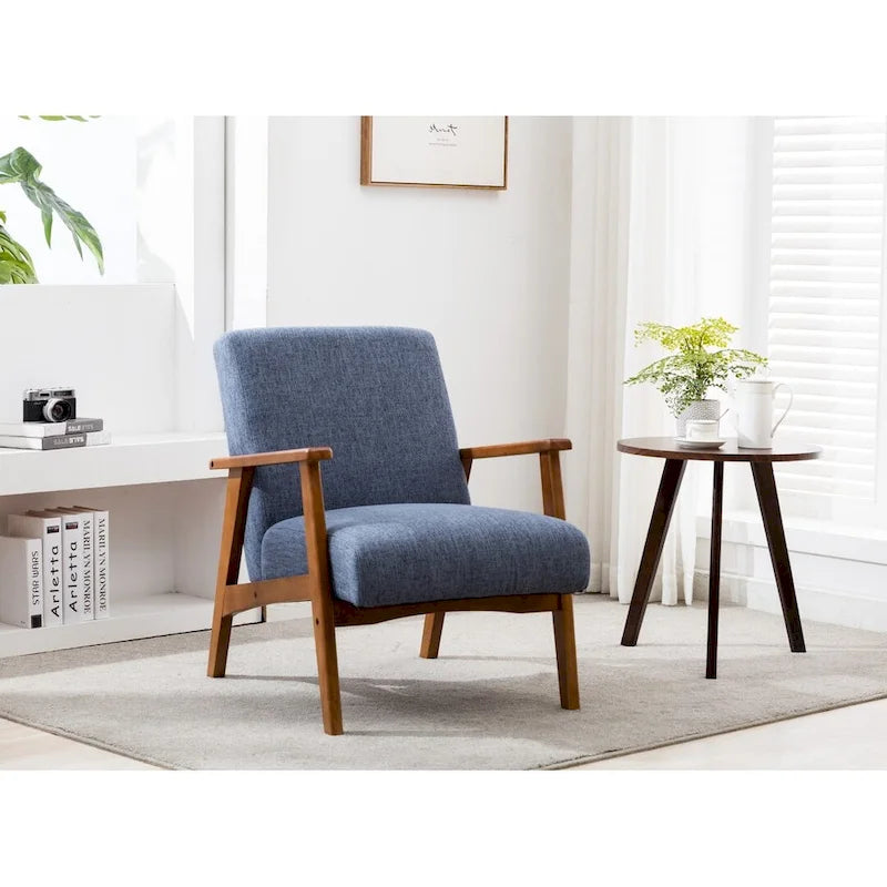 Poltrona imbottita in tessuto Layla di Porthos Home con gambe in faggio