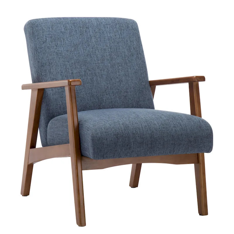 Poltrona imbottita in tessuto Layla di Porthos Home con gambe in faggio