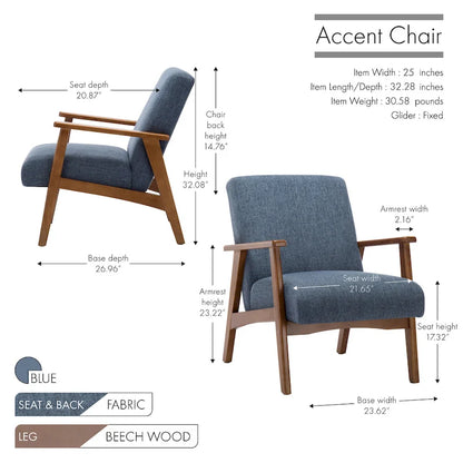 Poltrona imbottita in tessuto Layla di Porthos Home con gambe in faggio