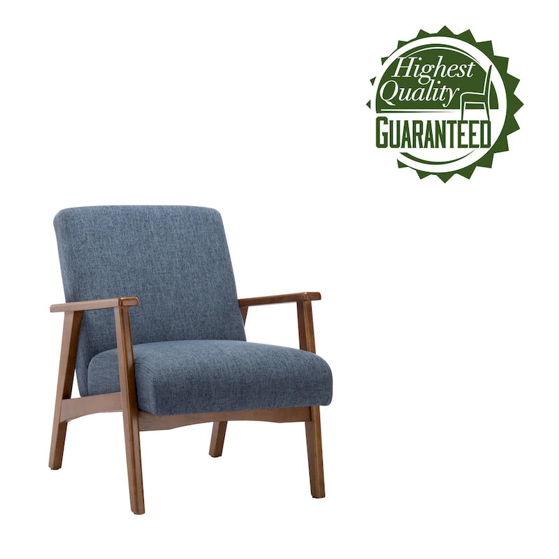 Poltrona imbottita in tessuto Layla di Porthos Home con gambe in faggio