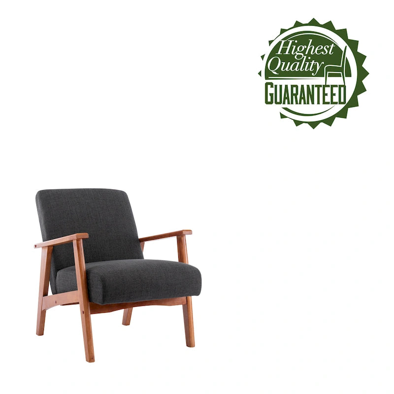 Poltrona imbottita in tessuto Layla di Porthos Home con gambe in faggio