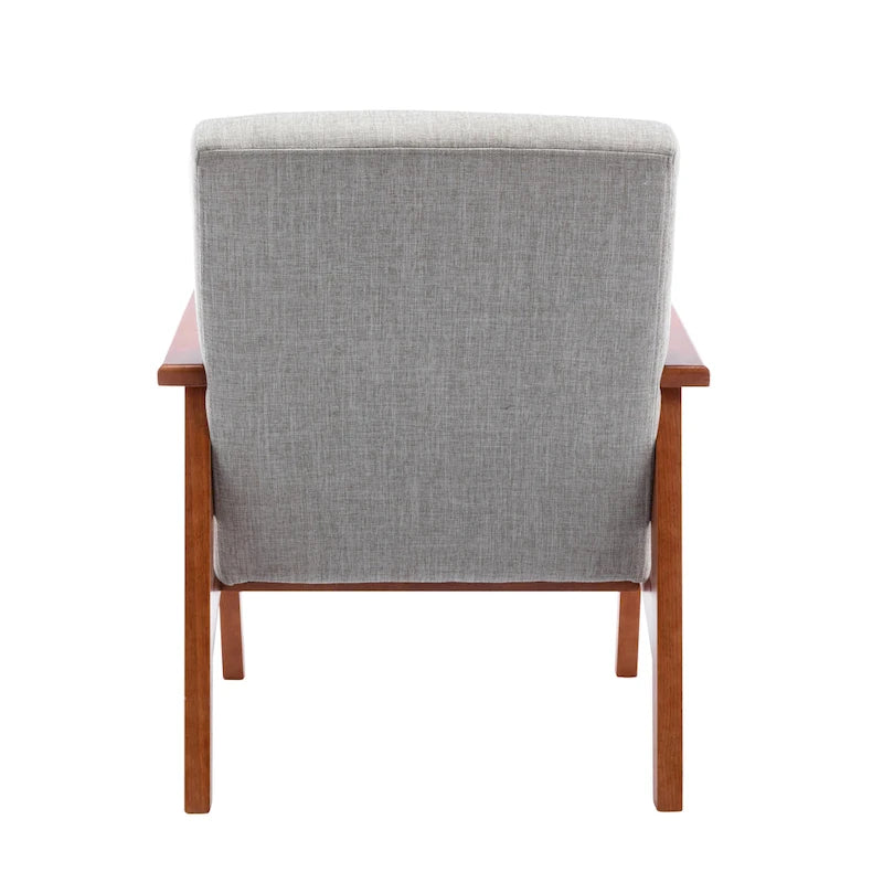 Poltrona imbottita in tessuto Layla di Porthos Home con gambe in faggio