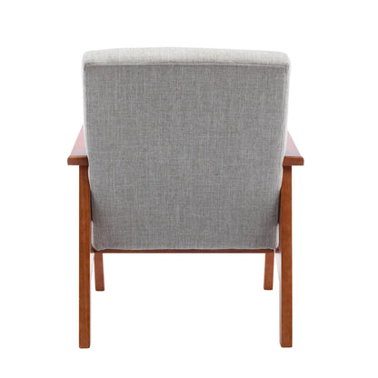 Poltrona imbottita in tessuto Layla di Porthos Home con gambe in faggio