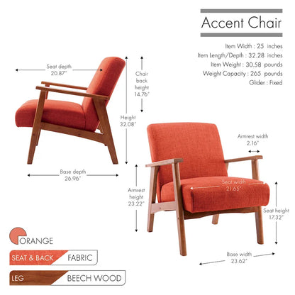 Poltrona imbottita in tessuto Layla di Porthos Home con gambe in faggio