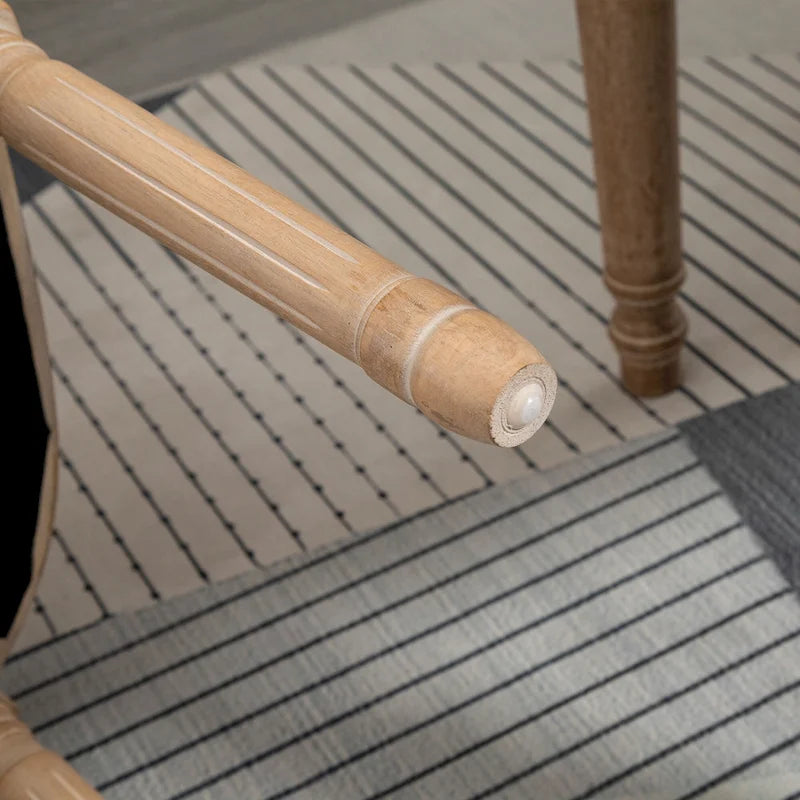 Set di sedie da pranzo imbottite in stile francese HOMCOM, sedie laterali senza braccioli con schienale in rattan e rivestimento effetto lino