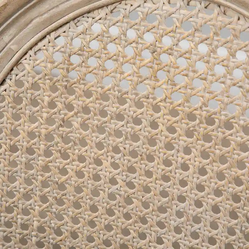 Set di sedie da pranzo imbottite in stile francese HOMCOM, sedie laterali senza braccioli con schienale in rattan e rivestimento effetto lino