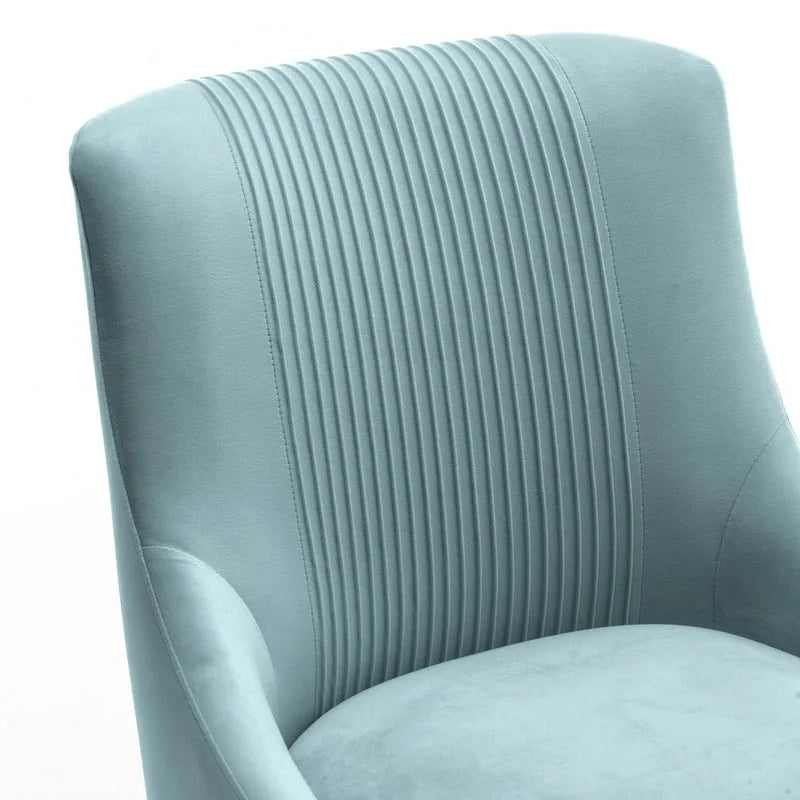 SEYNAR Modern Glam Boucle Sedia da pranzo o sedia da toeletta in velluto plissettato Set di 6 con maniglia posteriore