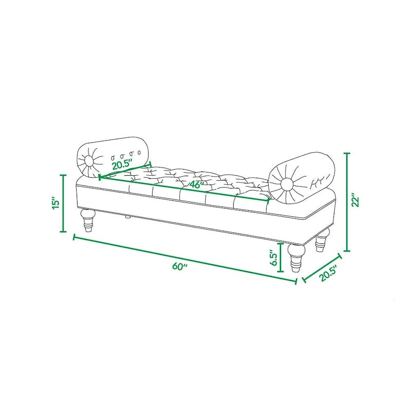 Panca da ingresso con braccioli Lewis Bolster