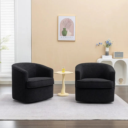 SEYNAR Set di 2 poltrone da club girevoli a 360 gradi con rivestimento in bouclé moderno