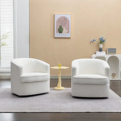 SEYNAR Set di 2 poltrone da club girevoli a 360 gradi con rivestimento in bouclé moderno