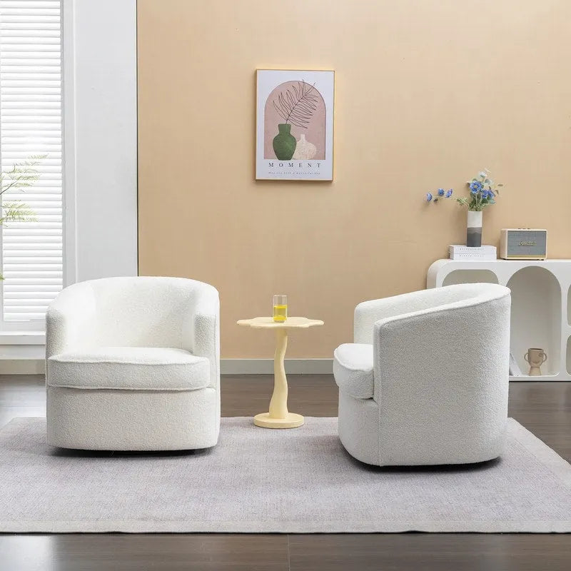 SEYNAR Set di 2 poltrone da club girevoli a 360 gradi con rivestimento in bouclé moderno