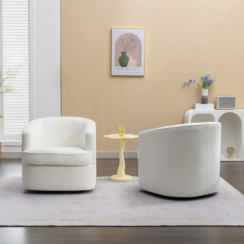 SEYNAR Set di 2 poltrone da club girevoli a 360 gradi con rivestimento in bouclé moderno