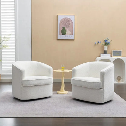 SEYNAR Set di 2 poltrone da club girevoli a 360 gradi con rivestimento in bouclé moderno