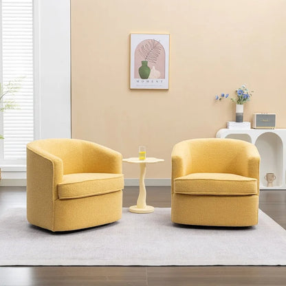 SEYNAR Set di 2 poltrone da club girevoli a 360 gradi con rivestimento in bouclé moderno