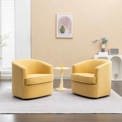 SEYNAR Set di 2 poltrone da club girevoli a 360 gradi con rivestimento in bouclé moderno