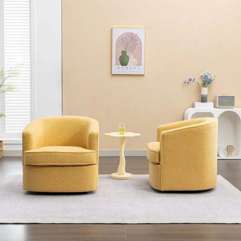 SEYNAR Set di 2 poltrone da club girevoli a 360 gradi con rivestimento in bouclé moderno