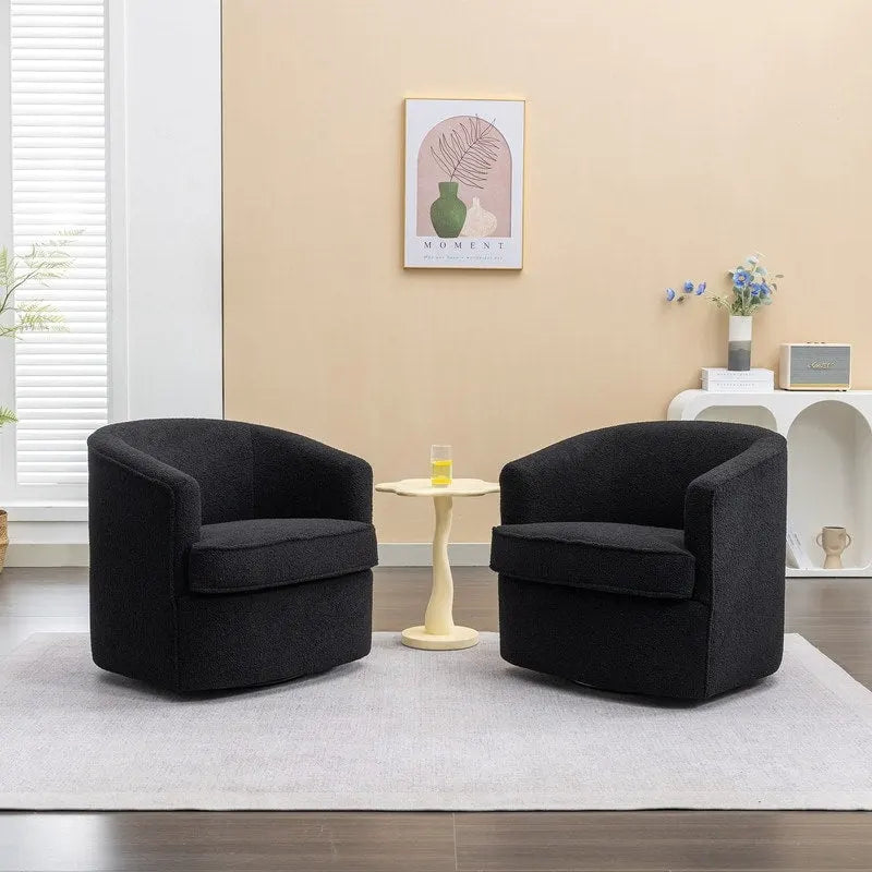 SEYNAR Set di 2 poltrone da club girevoli a 360 gradi con rivestimento in bouclé moderno