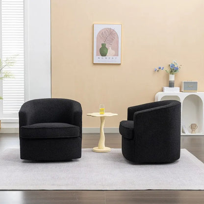 SEYNAR Set di 2 poltrone da club girevoli a 360 gradi con rivestimento in bouclé moderno