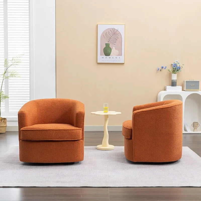 SEYNAR Set di 2 poltrone da club girevoli a 360 gradi con rivestimento in bouclé moderno