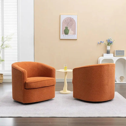 SEYNAR Set di 2 poltrone da club girevoli a 360 gradi con rivestimento in bouclé moderno