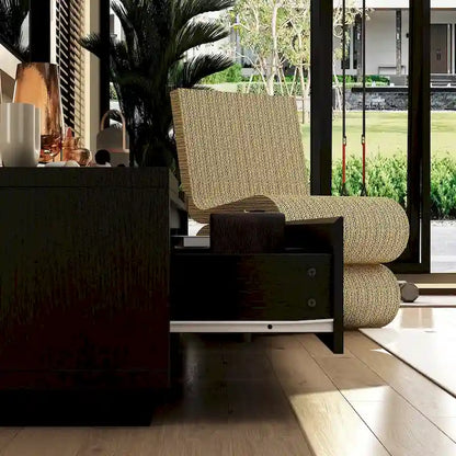 Centro di intrattenimento con tavolo estensibile e supporto TV retratto in Stretch