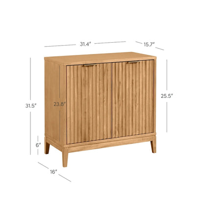 Credenza moderna Jasper, mobiletto da cucina con ante scanalate