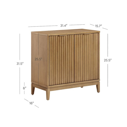 Credenza moderna Jasper, mobiletto da cucina con ante scanalate
