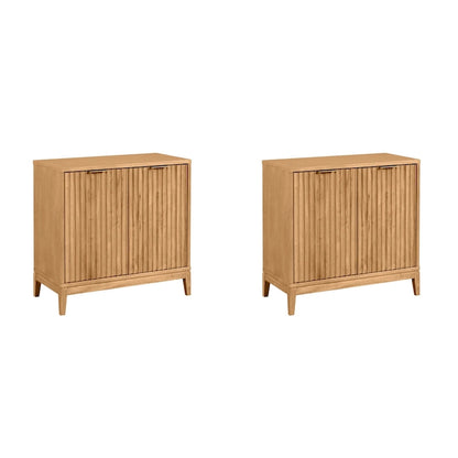 Credenza moderna Jasper, mobiletto da cucina con ante scanalate