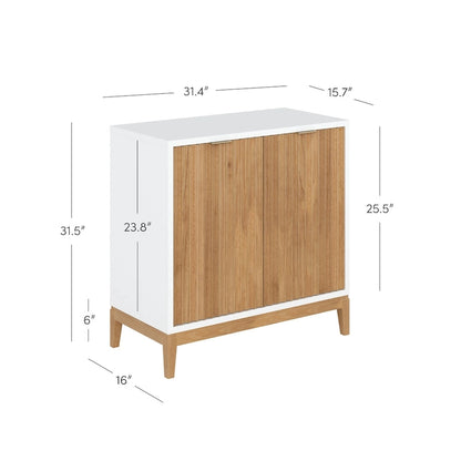 Credenza moderna Jasper, mobiletto da cucina con ante scanalate