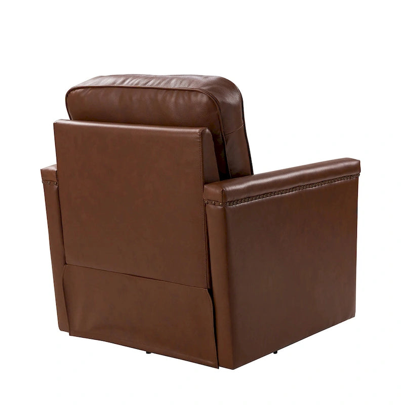 Poltrona girevole Rita Classic in vera pelle con finiture a borchie, set da 2 di HULALA HOME