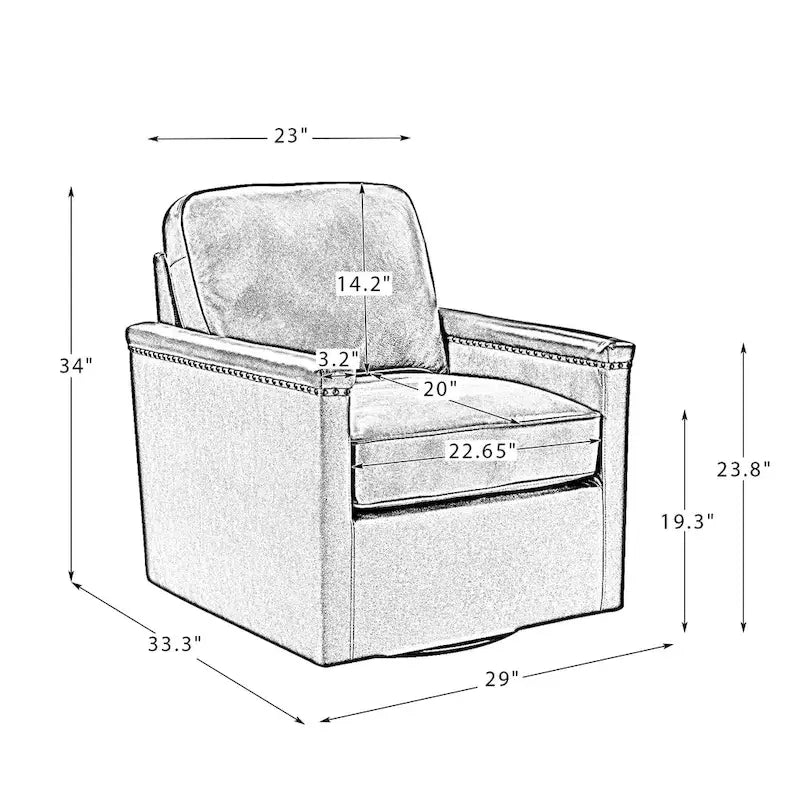 Poltrona girevole Rita Classic in vera pelle con finiture a borchie, set da 2 di HULALA HOME