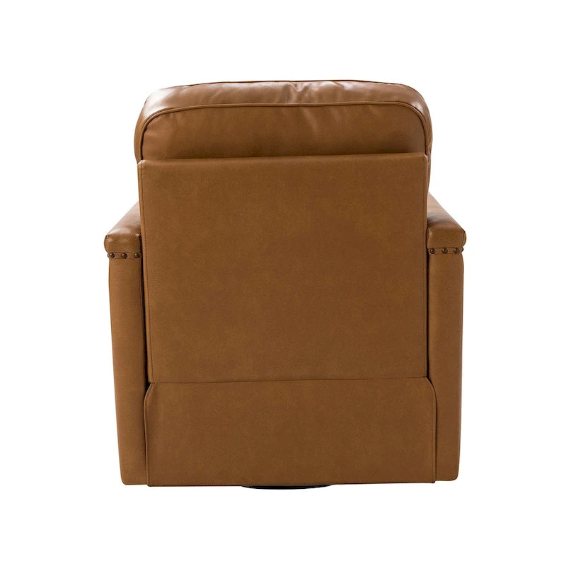 Poltrona girevole Rita Classic in vera pelle con finiture a borchie, set da 2 di HULALA HOME