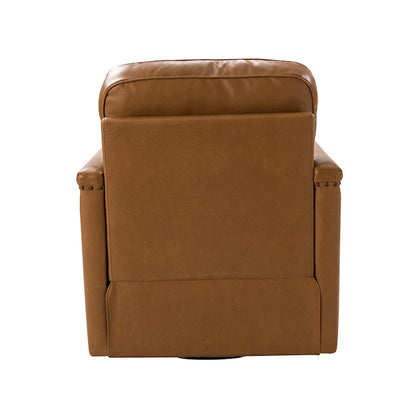 Poltrona girevole Rita Classic in vera pelle con finiture a borchie, set da 2 di HULALA HOME