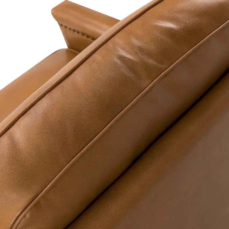 Poltrona girevole Rita Classic in vera pelle con finiture a borchie, set da 2 di HULALA HOME