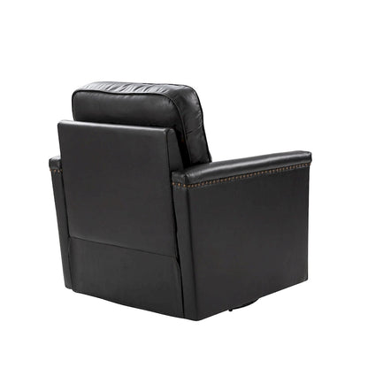 Poltrona girevole Rita Classic in vera pelle con finiture a borchie, set da 2 di HULALA HOME